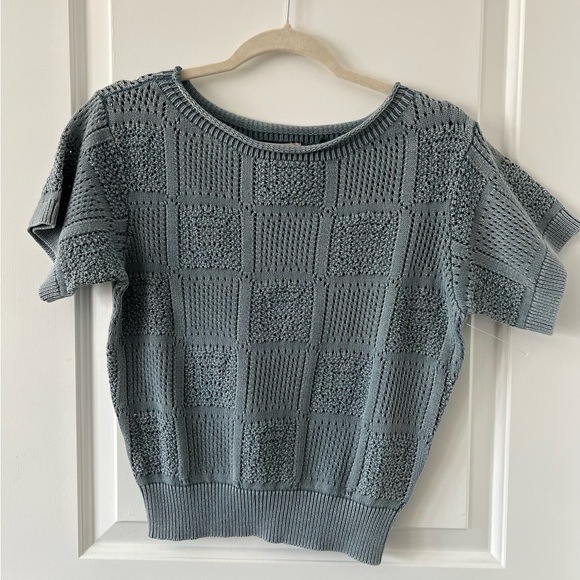 NWT Tuckernuck Indigo Pointelle Porter Top Size Medium - Picture 8 of 11